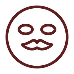 emoji Moustache Vector Line Maroon Icon Design