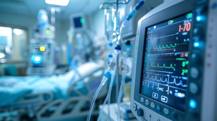 Fototapeta premium Hospital Intensive Care Monitor