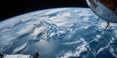 Obraz premium Photo of earth taken from space satellite
