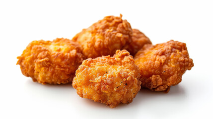 Fried chicken wings on a wooden table. Breaded, crispy fried Kentucky chicken, perfect for a tasty dinner.