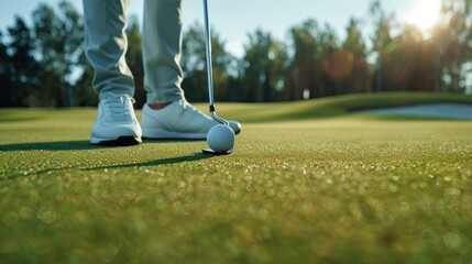 Golfer About to Putt