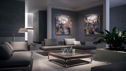 Modern interior design of living room