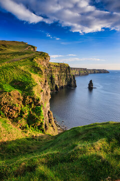 Beautiful scenery of the Cliffs of Moher in County Clare, Ireland.