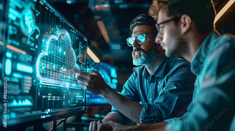 Poster cloud based software development remote in high tech environment