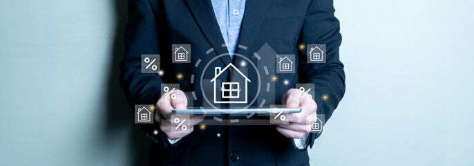 Concept of mortgage, personal home loan, real estate future planning.