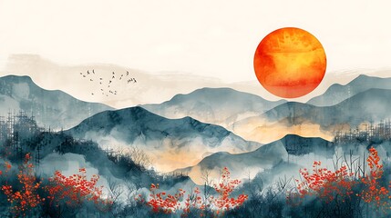 Retirement announcement card with an open area and writing space available on the right side The card features serene and calm design elements marking the transition into a welldeserved retirement