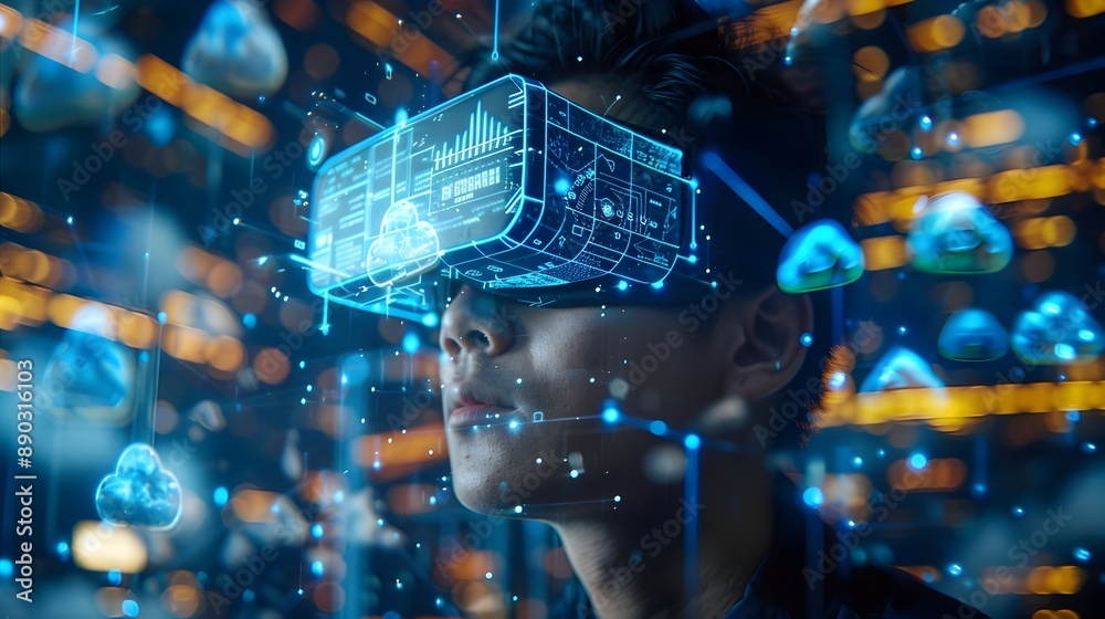 Poster immersive augmented reality interface accessing cloud data and analytics