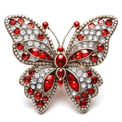 Luxurious butterfly brooch decorated with rhinestones