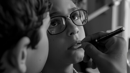 Obraz premium Boy brushes teeth