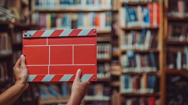 The red clapperboard in library