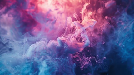 Fototapeta premium Dreamy abstract image of pink and blue ink swirling