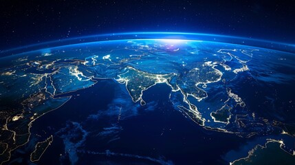 Fototapeta premium Earth from Space at Night