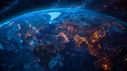 Obraz premium Earth at Night from Space