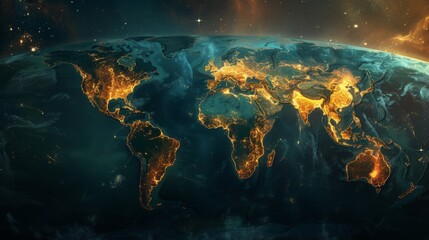 Obraz premium Earth at Night from Space