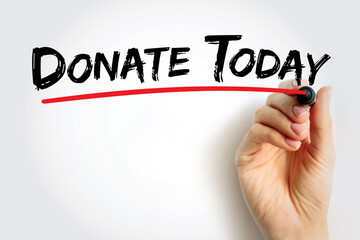 DONATE TODAY text concept for presentations and reports