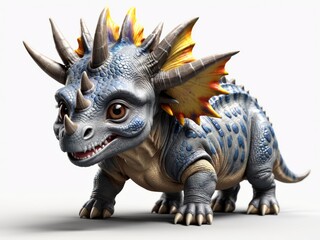 Fototapeta premium 3D illustration of cute dinosaur isolated on white background