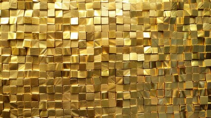 Golden square mosaic tiles