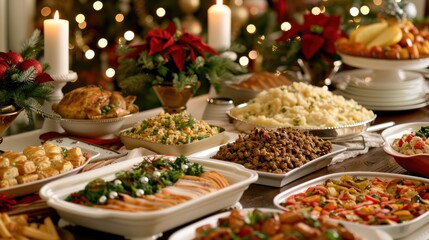 Host a holiday potluck dinner, where guests bring their favorite dishes to share for a festive feast.