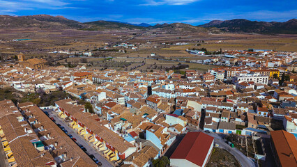Aerial view of Puebla de Don Fadrique, Granada, Andalusia, Spain
