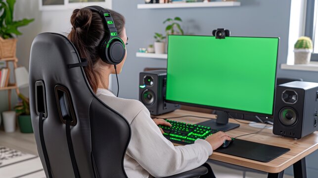 Gamer girl at her battle station
