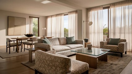 Living-room with the modern furniture