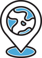 World Map Pin Icon
