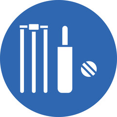 Cricket glyph circle icon