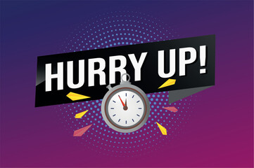 hurry hup poster banner graphic design icon logo sign symbol social media website coupon


