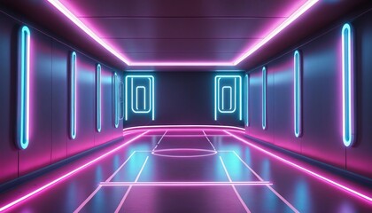 game corridor wall indoor room background empty neon interior arena