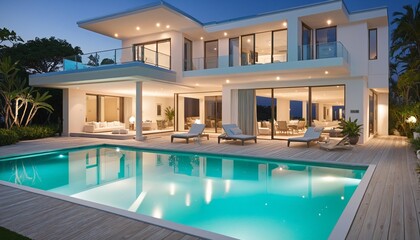 Fototapeta premium modern villa with pool