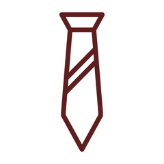 Tie Vector Line Maroon Icon Design