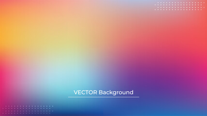 Smooth and blurry colorful gradient mesh background. Modern bright rainbow colors. Easy editable soft colored vector banner template. Premium quality