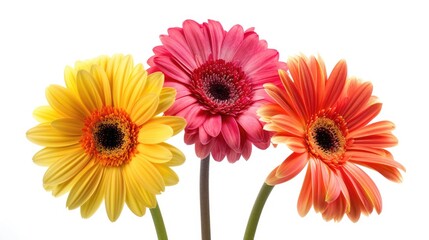 Gerbera flowers in white background