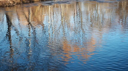 Glistening river reflection
