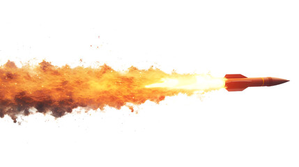 Fototapeta premium Missile Launch isolated on transparent background