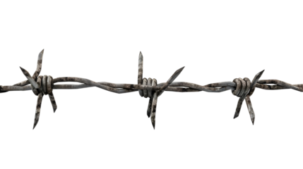 Barbed Wire Fence isolated on transparent background