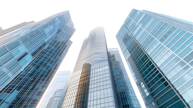 Modern Architecture Glass Skyscrapers isolated on transparent background