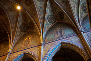 Interior of the Basilica of St. Ludmila at the Namesti Miru square in Vinohrady district of Prague, Czech Republic