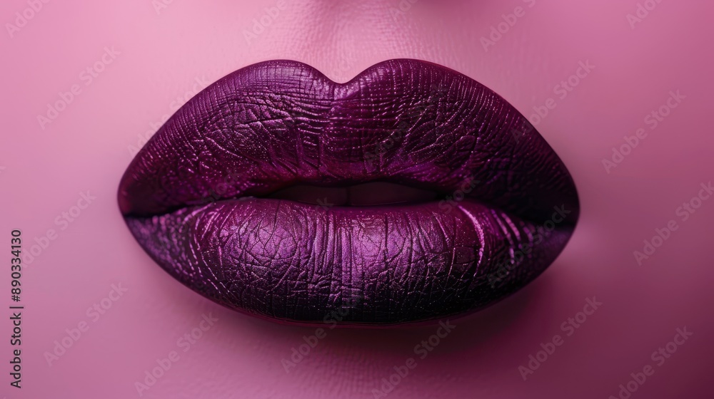 Poster the glossy purple lips