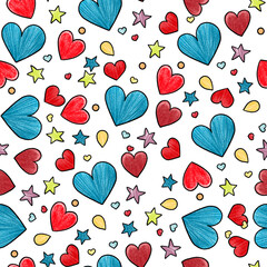 Fun pattern with hearts and stars