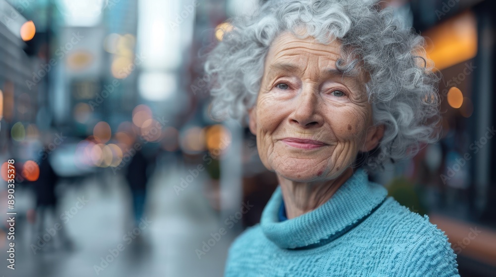 Canvas Prints the elderly woman smiling