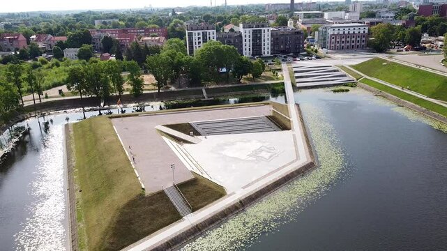 Aerial view of Jonas Hill in Klaipeda, Lithuania