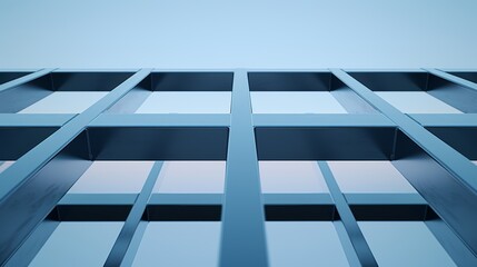 Massive steel girders forming a framework