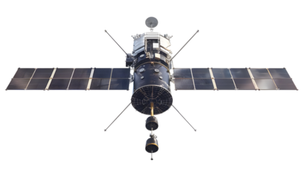 Satellite in Space isolated on transparent background