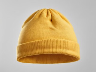yellow tuque hat isolated on white background