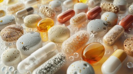 multi-colored medical pills