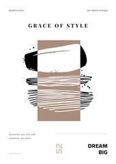 Vector posters with inspirational quotes, in the style of a hand-drawn sketch. For home decoration, social media, printing and web design