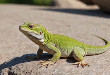 Fototapeta premium A playful lizard basking in the sun. 