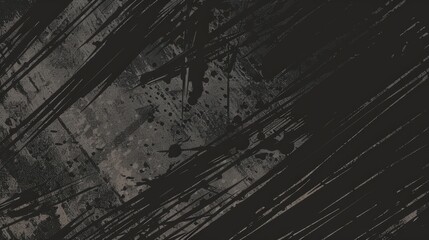 Dark Abstract Grunge Background with Distressed Texture and Brush Strokes