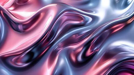 Obraz premium Abstract fluid art with metallic pink and blue hues. Perfect for backgrounds, wallpapers, and modern design projects.